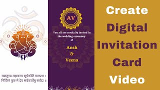 How to Design Wedding Invitation in canva for FREE  Design digital wedding invitation card video [upl. by Bergmann]