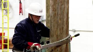 Lineman Training Climbing Techniques for a Beginning Student [upl. by Jahdol]