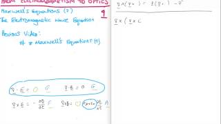 EM to Optics 9  Electromagnetic Wave Equation [upl. by Yeldoow646]