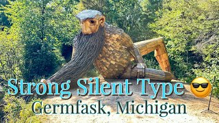 Upper Michigan Road Trip Camping at Germfask Michigan  Thomas Dambo Troll solotravel [upl. by Merralee801]