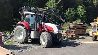 Forest Tractor Crane  STEYR CVT 6230  CRANAB FC8 Kran [upl. by Annaoj967]