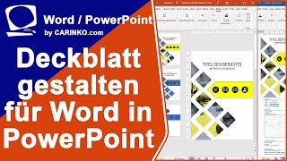 Deckblatt gestalten für Word in Powerpoint  Bild in Form einfügen  wwwcarinkocom [upl. by Page]