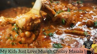 Chole Chicken  Murgh Cholay Masala  Chickpea Chicken Curry Recipe [upl. by Yticilef]