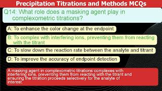 Master Precipitation Titrations with MCQs 🧪 Chemistry Titration MCQs Education [upl. by Sletten670]