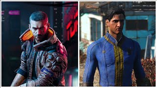 Cyberpunk 2077 Vs Fallout 4 Gameplay Comparison [upl. by Sherlock162]