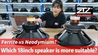 Ferrite vs Neodymium Which 18inch speaker is more suitable for you [upl. by Catt]