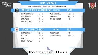 Rockliffe Park CC 2nd XI v Maltby CC North Yorkshire 2nd XI [upl. by Ahseit151]