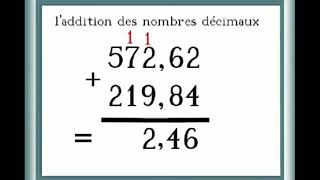 laddition des nombres decimaux [upl. by Weyermann839]