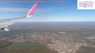 WIZZAIR Landing at Otopeni Airport AMAZING Wing View A321NEO [upl. by Salohci]