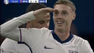 Cole Palmer Goal vs Spain amp England vs Spain 12 UEFA EURO Final 2024 [upl. by Anicart523]