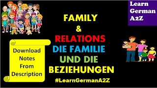 Family amp Relations in German  vocabulary Lesson 25 A1 LEARN GERMAN FREE [upl. by Charity986]