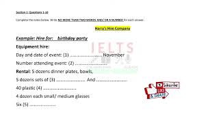 TEST 12 EHJAGRAON IELTS LISTENING HARRYS HIRE COMPANY ielts listening [upl. by Enimisaj521]