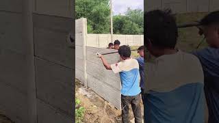 Installation process of precast reinforced concrete fence [upl. by Nima297]