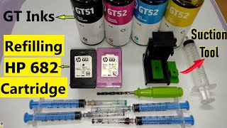 Refilling HP 682 Ink Cartridge  HP 682 Cartridge refill for HP 2330 2335 2336 2338 Printers etc [upl. by Riki805]