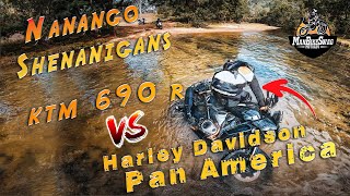 Harley Pan America Vs KTM 690 Enduro Bath time for the Harley [upl. by Nylodam]