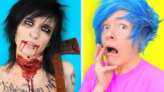 Trying Spooky Halloween SFX Makeup by 5 Minute Crafts and TikTok Ft JohnnieGuilbert [upl. by Ellierim]