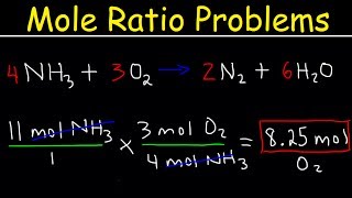 Stoichiometry Mole to Mole Conversions  Molar Ratio Practice Problems [upl. by Llertnauq803]