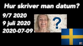 Lär dig svenska  Hur skriver man datum i Sverige Tittarfråga [upl. by Einiffit745]