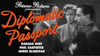 Diplomatic Passport 1954 MARSHA HUNT ♠ HONOR BLACKMAN [upl. by Romilly]