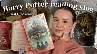 reading HARRY POTTER for the FIRST TIME 🪄🔮 cosy reading vlog 🎃🍂 minalima edition 🤎 [upl. by Anerhs]