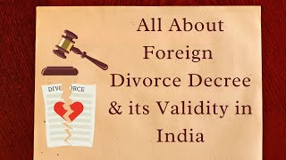 Foreign Divorce Decree amp AntiSuit Injunction in India [upl. by Stephannie]