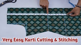 KurtiSuit Cutting and Stitching Step by StepEasy Kurti Cutting for Beginner with Useful SewingTips [upl. by Aserehc752]