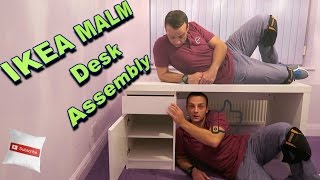 IKEA MALM DESK ASSEMBLY [upl. by Nonna]