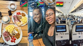 travel with me to Accra Ghana from Windhoek Namibia with a layover in Johannesburg South Africa [upl. by Odravde776]