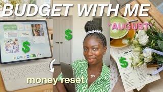 AUGUST BUDGET WITH ME  new budget setup financial reset  money goals 💰 [upl. by Myrwyn]