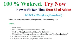 How to Fix Run Time Error 53 on your MacBook Windows or Adobe Software [upl. by Anaujik]