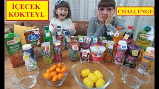 Ä°Ã‡ECEK KOKTEYL CHALLENGE YAPIYORUZ KOKA KOLA AYRAN SÃœT KEFÄ°R Ã‡AY MEYVE SUYU [upl. by Erie]