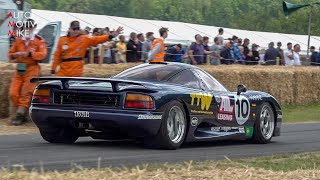 1991 Jaguar XJR15 w 60 liter NA V12 driving at Goodwood FOS [upl. by Novah]