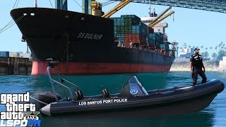 GTA 5 LSPDFR Coastal Callouts  Los Santos Port Police  No Unauthorized Boats In The Port [upl. by Cuttler619]