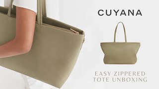 Cuyana Easy Zipper Tote Unboxing amp First Impressions [upl. by Yllus299]