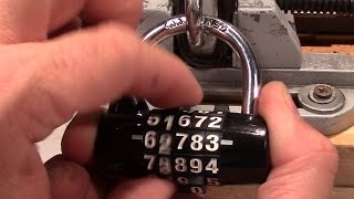 picking 250 5 wheel combination padlock inspected and decoded  false gates [upl. by Ainessey]