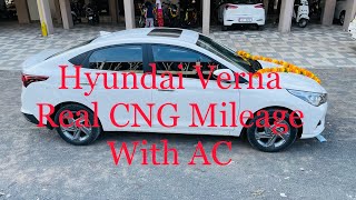 Hyundai Verna 2021 Real CNG Mileage With Ac [upl. by Glovsky]