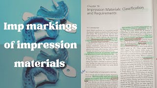 Dental Materials chap Impression Materials imp markings  BDS Tips VIVA marking [upl. by Chadd23]