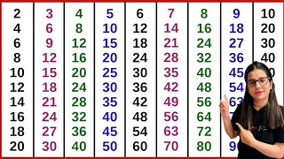 Learn 2 to 20 Tables  Table of 2 to 20  Multiplication Tables [upl. by Clarisa]