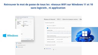 Toutes les méthode pour retrouver le mot de passe des réseaux Wifi sur Windows 11 et 10 [upl. by Eirellav]