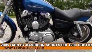 Used 2005 HarleyDavidson XL1200C Sportster 1200 Custom with Rush Exhaust [upl. by Newg]