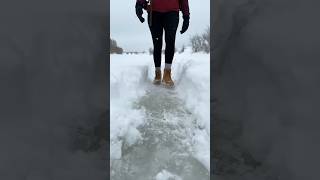 ✨ Girls magic trick to dry shoes on ice ❄️🔥👟 shorts [upl. by Htyderem284]