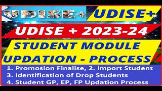 UDISE STUDENTS UPDATION MODULE 202324 II PROGRESSION IMPORT DROPBOX GP EP amp FP UPDATION PROCESS [upl. by Anthiathia]