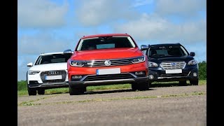 2017 Subaru Outback vs 2017 Audi A4 Allroad vs 2017 VW Passat Alltrack [upl. by Wolfe713]