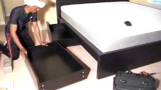 Ikea MALM king bed and drawer assembly part 4 [upl. by Benia]