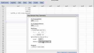 Confidence Intervals Estimating a Population Proportion using StatCrunch [upl. by Eidur]