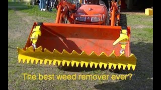 Ratchet Rake Cleaning waste hay amp droppings also removing weeds for reseeding with grass [upl. by Irma765]