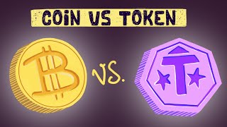 Crypto Coin vs Token Differences  Examples [upl. by Ecirtaeb220]