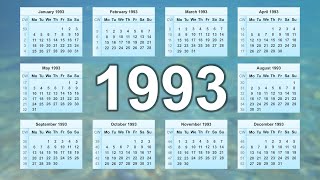 Calendar 1993 [upl. by Lavoie465]