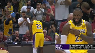 LeBron James PRANKS them AFTER chalk toss in Cleveland Did this at scorers table [upl. by Ased]