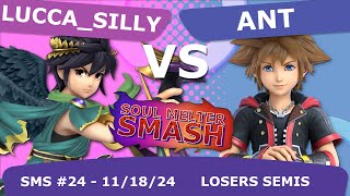 Soul Melter Smash 24 LOSERS SEMIS  LuccaSilly Dark Pit VS HogCord  Ant Sora [upl. by Akirderf]